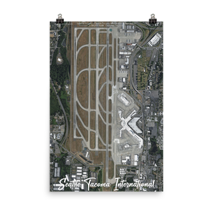 Seattle Tacoma International Airport (KSEA) Satellite Image Poster