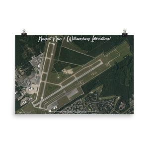 Newport News Williamsburg International Airport (KPHF) Satellite Image Poster