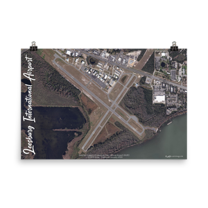 Leesburg International Airport (KLEE) Satellite Image Poster