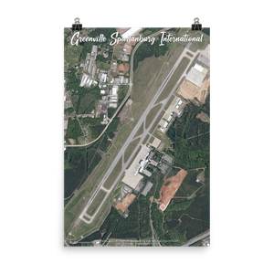 Greenville Spartanburg International Airport (KGSP) Satellite Image Poster