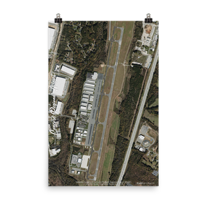 Concord-Padgett Regional Airport (KJQF) Satellite Image Poster