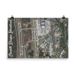 Charlotte Douglas International Airport (KCLT) Satellite Image Poster