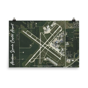 Abraham Lincoln Capital Airport (KSPI) Satellite Image Poster