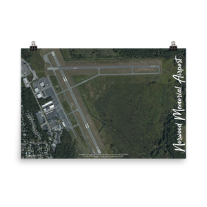 Norwood Memorial Airport (KOWD) Satellite Image Poster