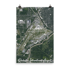 Greater Rochester International Airport (KROC) Satellite Image Poster