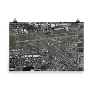 Fort Lauderdale Executive Airport (KFXE) Satellite Image Poster