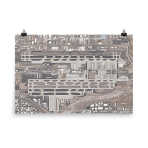 Phoenix Sky Harbor International Airport (KPHX) Satellite Image Poster