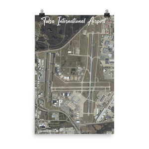 Tulsa International Airport (KTUL) Satellite Image Poster