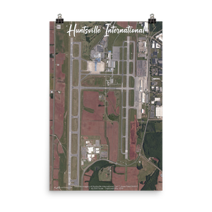 Huntsville International Carl T Jones Field (KHSV) Satellite Image Poster