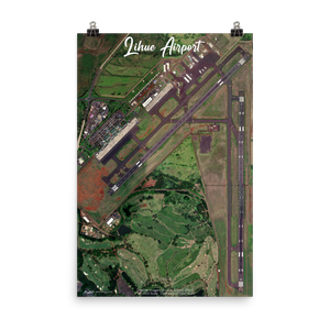 Lihue Airport (PHLI) Satellite Image Poster