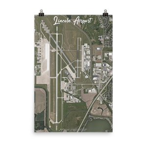 Lincoln Airport (KLNK) Satellite Image Poster