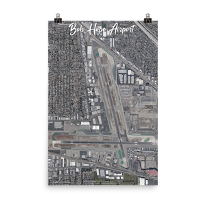 Bob Hope Airport (KBUR) Satellite Image Poster