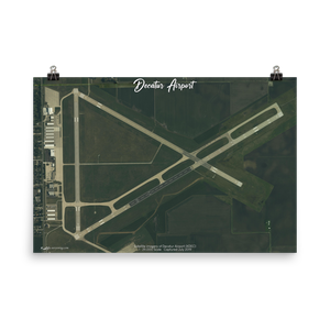 Decatur Airport (KDEC) Satellite Image Poster