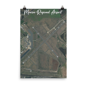 Monroe Regional Airport (KMLU) Satellite Image Poster