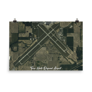 Terre Haute Regional Airport, Hulman Field (KHUF) Satellite Image Poster