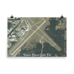 Texarkana Regional Webb Field (KTXK) Satellite Image Poster