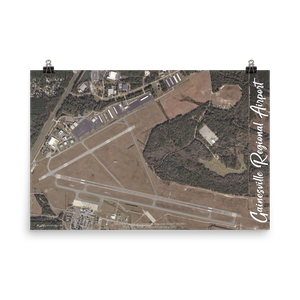 Gainesville Regional Airport (KGNV) Satellite Image Poster
