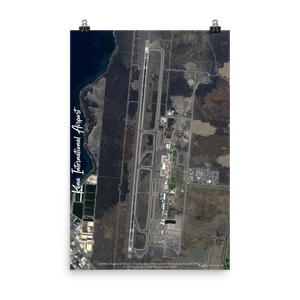 Ellison Onizuka Kona International At Keahole Airport (PHKO) Satellite Image Poster