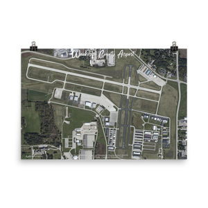 Waukesha County Airport (KUES) Satellite Image Poster