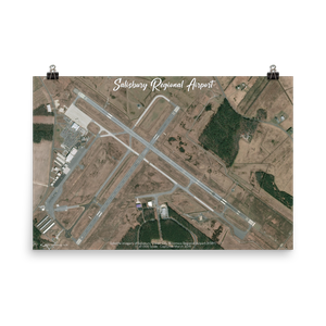 Salisbury Ocean City Wicomico Regional Airport (KSBY) Satellite Image Poster
