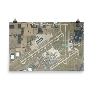 James M Cox Dayton International Airport (KDAY) Satellite Image Poster