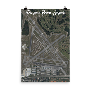 Pompano Beach Airpark (KPMP) Satellite Image Poster