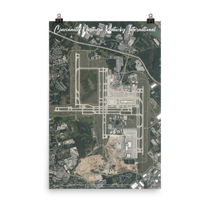 Cincinnati Northern Kentucky International Airport (KCVG) Satellite Image Poster
