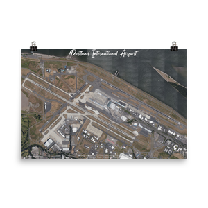 Portland International Airport (KPDX) Satellite Image Poster