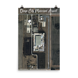 Osage City Municipal Airport (53K) Satellite Image Poster