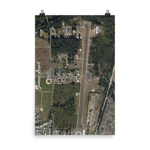 Swanson Airport (2W3) Satellite Image Poster