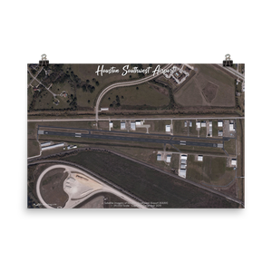 Houston Southwest Airport (KAXH) Satellite Image Poster