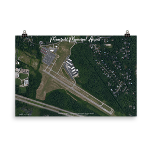 Mansfield Municipal Airport (K1B9) Satellite Image Poster