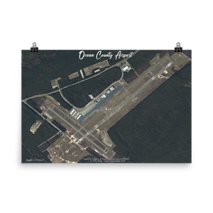 Ocean County Airport (KMJX) Satellite Image Poster