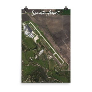 Lancaster Airport (KLNC) Satellite Image Poster