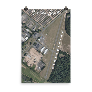 Simsbury Airport (4B9) Satellite Image Poster
