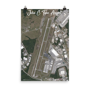 John C Tune Airport (KJWN) Satellite Image Poster