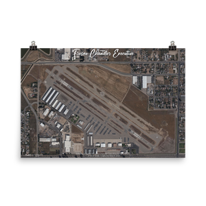 Fresno Chandler Executive Airport (KFCH) Satellite Image Poster