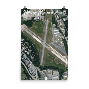 Fitchburg Municipal Airport (KFIT) Satellite Image Poster