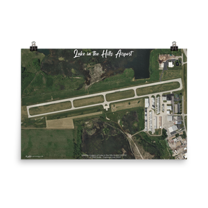 Lake in the Hills Airport (K3CK) Satellite Image Poster