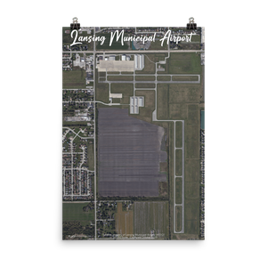 Lansing Municipal Airport (KIGQ) Satellite Image Poster