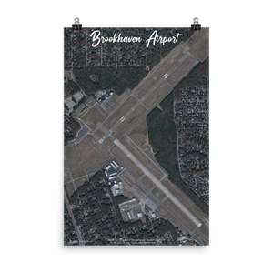 Brookhaven Airport (KHWV) Satellite Image Poster
