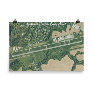 Hopkinsville Christian County Airport (KHVC) Satellite Image Poster