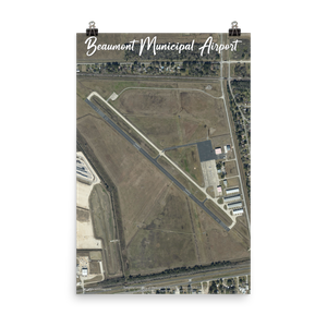 Beaumont Municipal Airport (KBMT) Satellite Image Poster