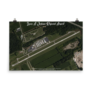 Greene County-Lewis A. Jackson Regional Airport (I19) Satellite Image Poster