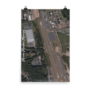 Meriden Markham Municipal Airport (KMMK) Satellite Image Poster