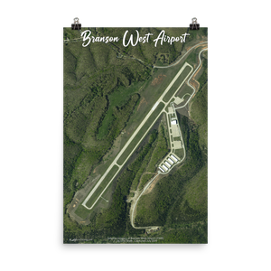 Branson West Airport (FWB) Satellite Image Poster