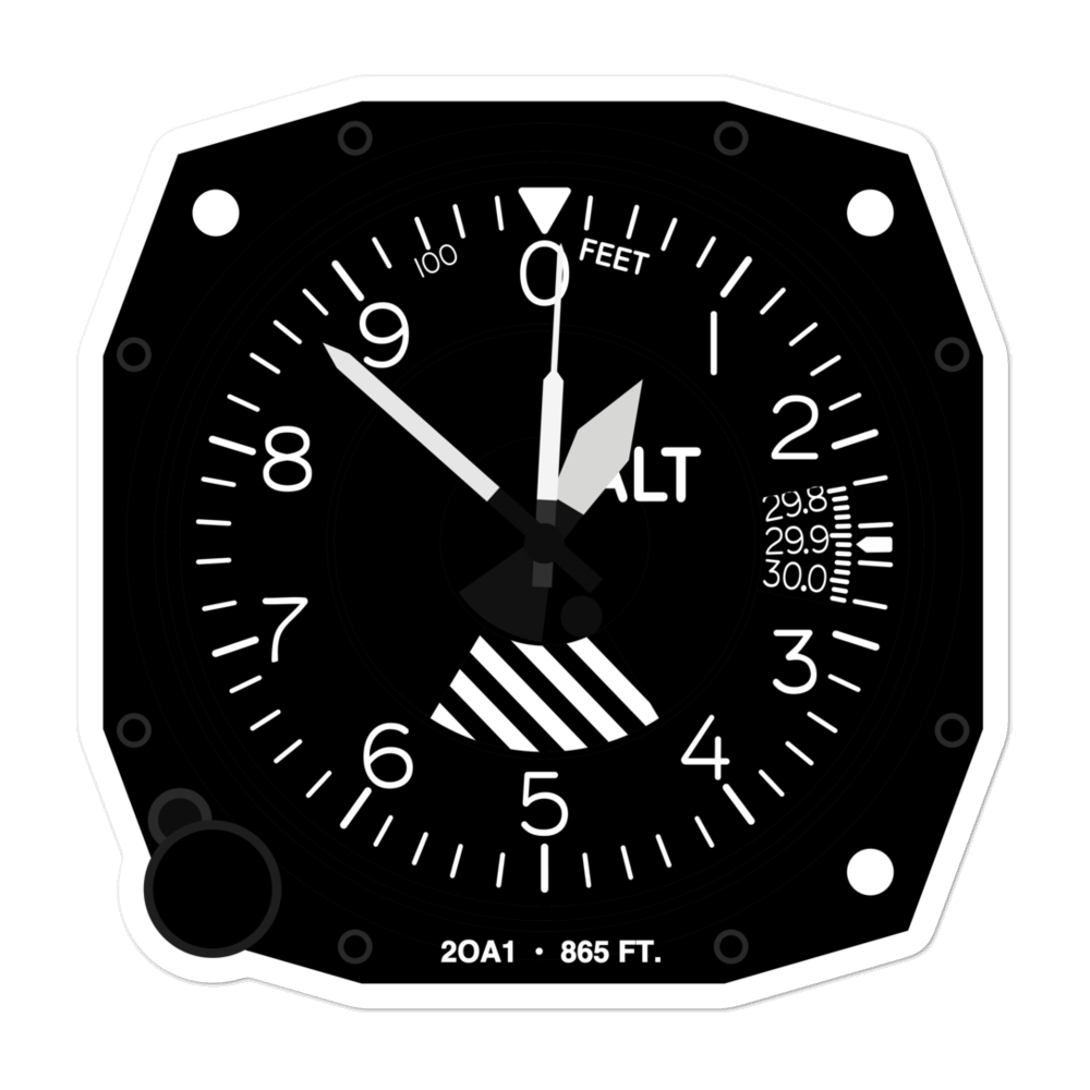 Bristol Airstrip (2OA1) Altimeter Stickers 