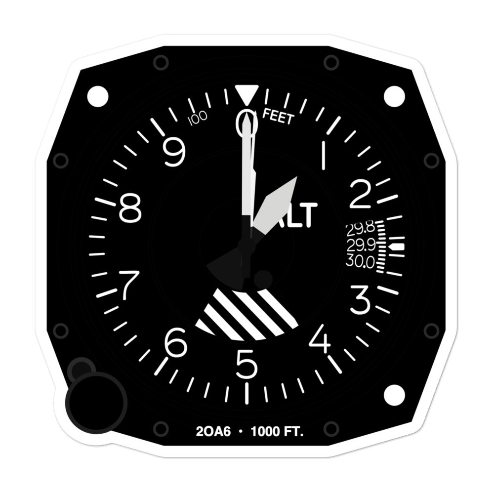 Hilltop Airport (2OA6) Altimeter Stickers 
