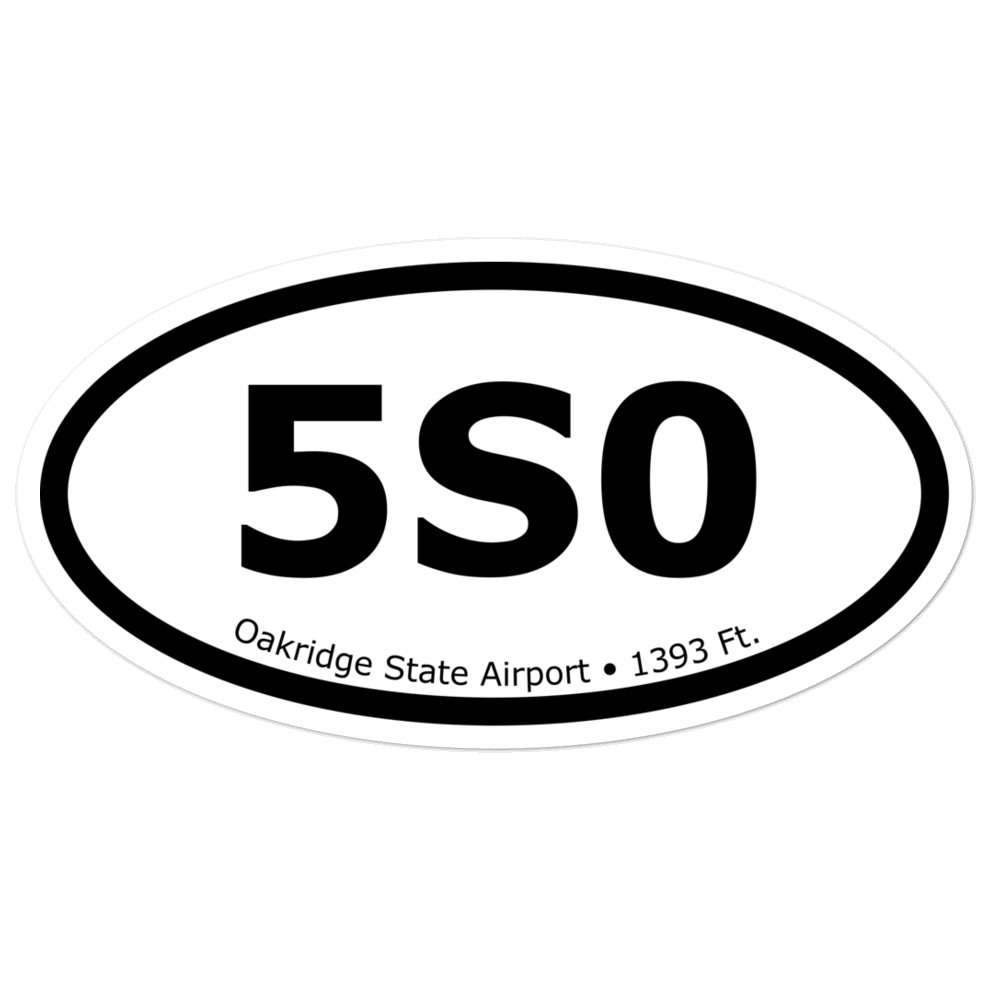 Oakridge State Airport (K5S0) Oval Sticker 