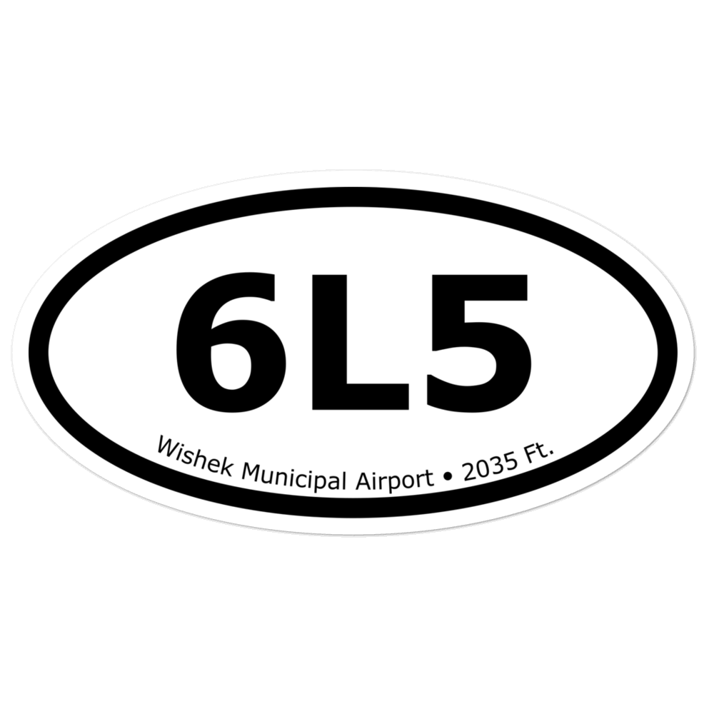 Wishek Municipal Airport (K6L5) Oval Sticker 